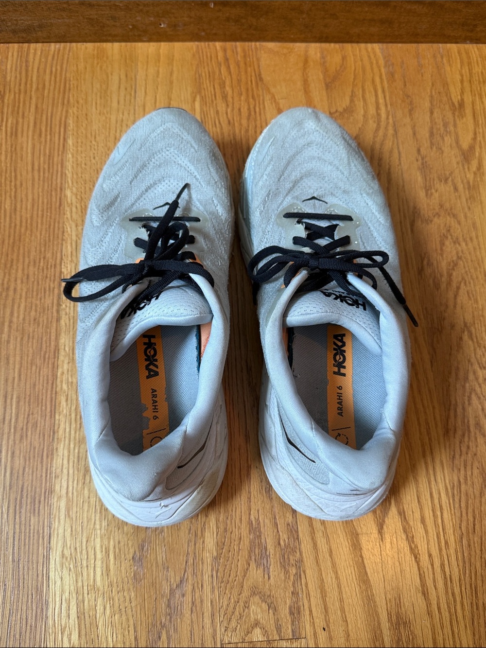 Hoka Arahi 6 Running Shoes Light Grey Orange Men's Size 9.5D - Picture 11 of 11
